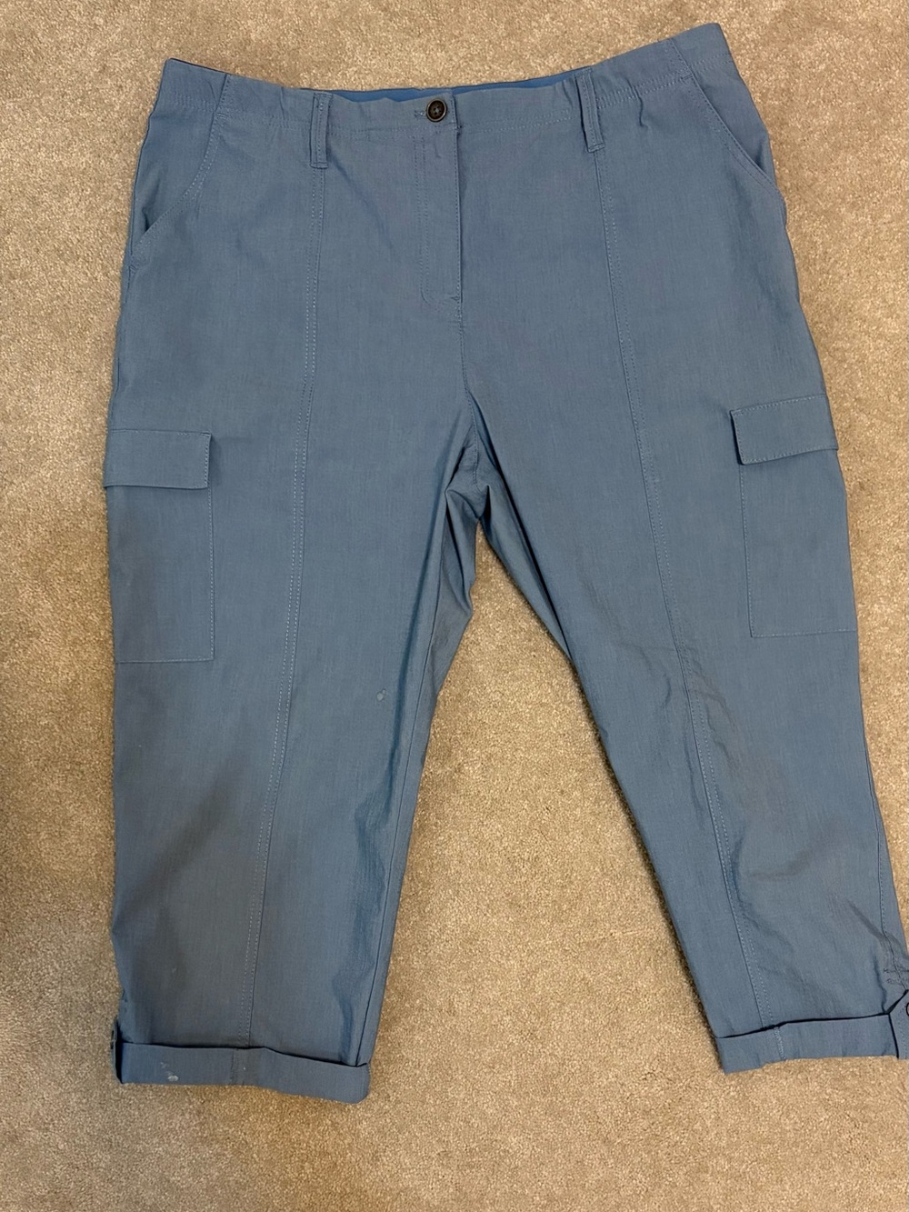 Chico's Dusty Blue Cargo Capris